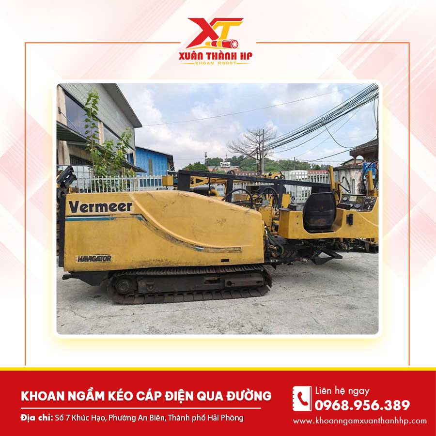 Khoan ngầm kéo cáp điện qua đường
