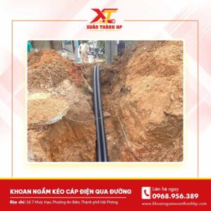 Khoan ngầm kéo cáp điện qua đường